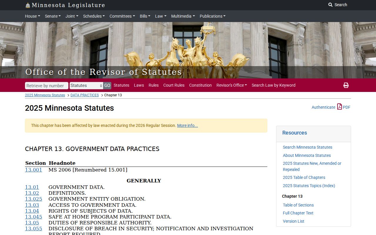 Prior Lake court records Minnesota Government Data Practices Act context