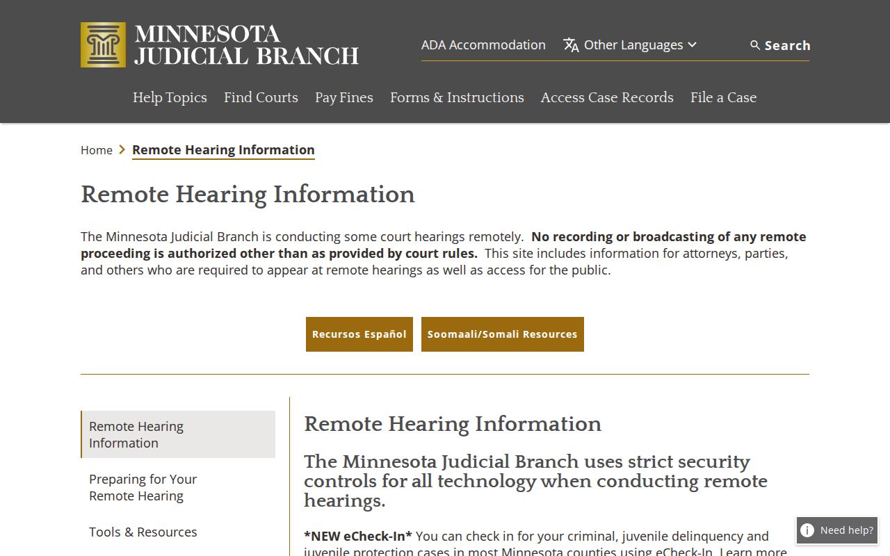 Scott County court schedule remote hearing information