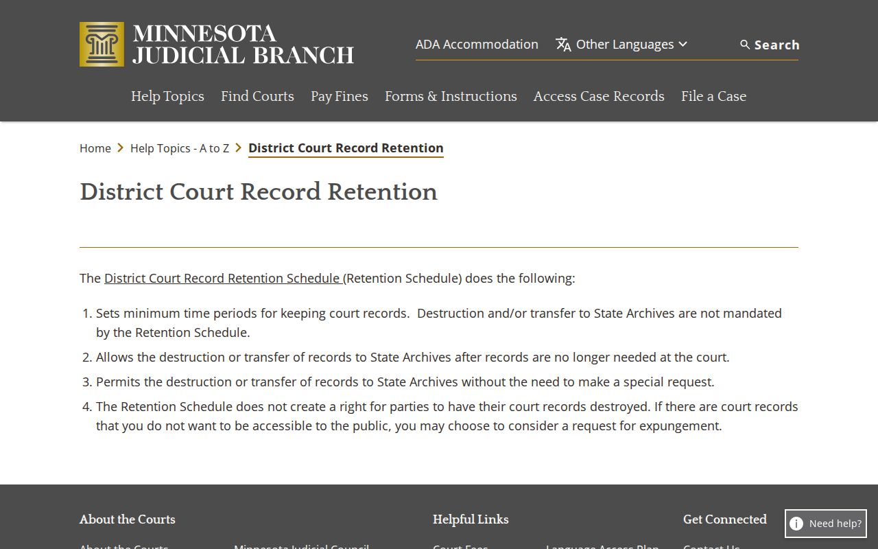 Scott County court records retention information