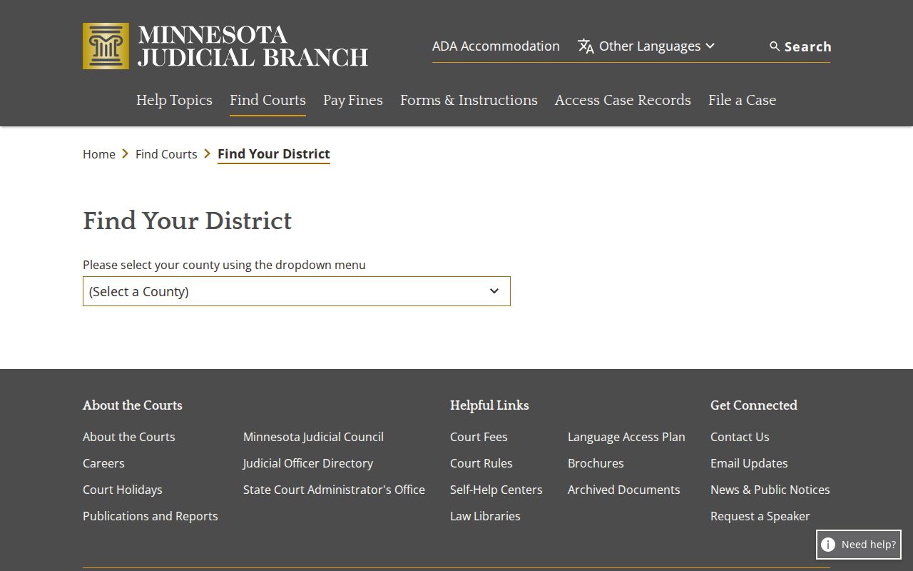 Scott County court docket First Judicial District finder